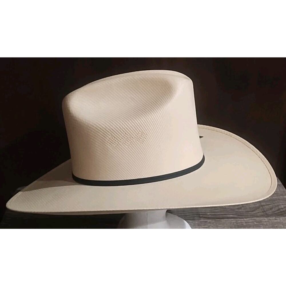 Alamo Hat Co 7 1/8 Khaki Beige USA Summer Lightweight Straw Cowboy Western Hat - Picture 3 of 9